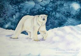 Polar bear in aquarel