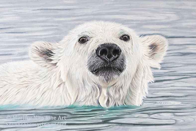 Polarbear cub in pastels