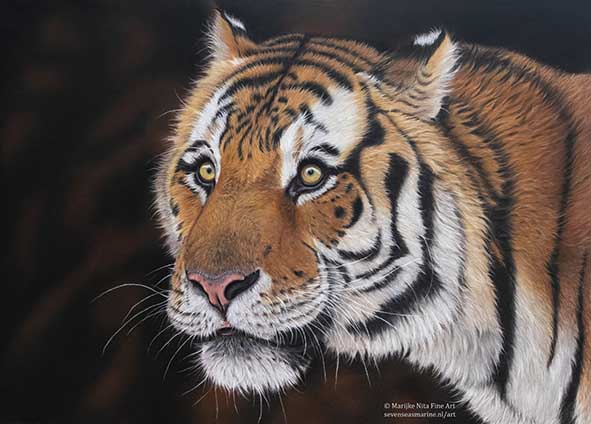 Tiger in pastels